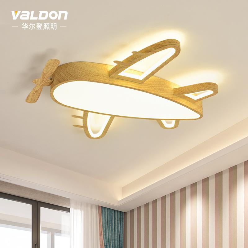 儿童房灯卧室灯创意吸顶灯现代简约男孩女孩个性卡通飞机房间灯具 - 图0