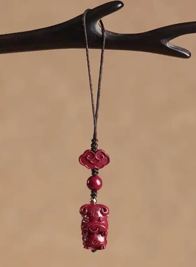 蛇年十二生肖朱砂汽车挂件男女低含量短款精致手机链挂饰