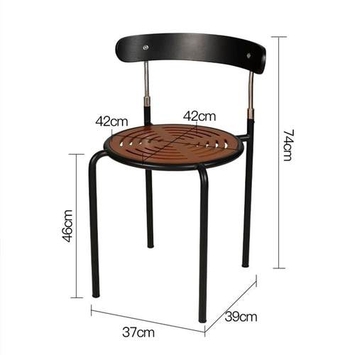 北欧小约家用SLV办公椅简轻奢客厅啡厅餐椅户型咖休闲实木靠背椅 - 图3