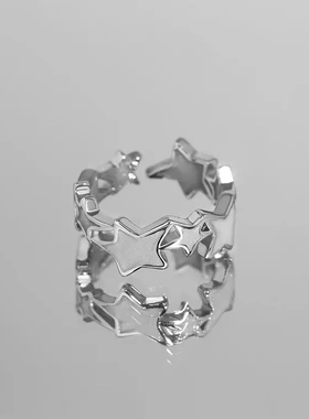 星星戒指三福女小众设计简约时尚指环法式亮晶晶送闺蜜礼物