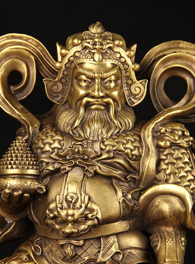 铜赵公明财神摆件 铜骑虎财神摆件 铜赵公明摆件