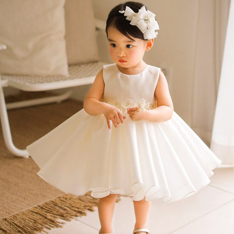宝宝一周岁礼服百天生日小花童女童婚礼小女孩婴儿缎面公主裙洋气,淘宝优惠券,粉丝福利购,淘宝优惠卷