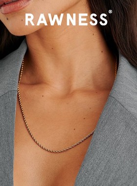 RAWNESS 新年礼物欧美钛钢麻花链不掉色时尚潮流嘻哈街头复古百搭