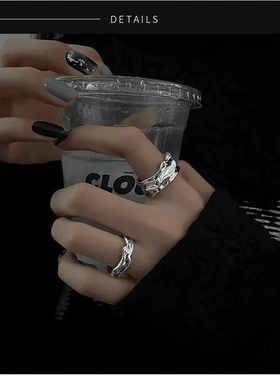 不规则几何开口戒指韩国简约个性指环食指戒时尚ins冷淡风手饰女