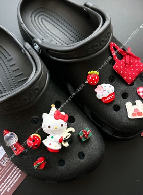 洞洞鞋配饰hello Kitty可爱卡通鞋花可拆卸适配crocs鞋扣芭蕾舞鞋