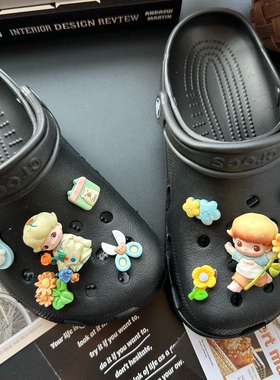 原创洞洞鞋配饰泡泡玛特Dimoo新品可爱立体鞋花可DIY适配Crocs