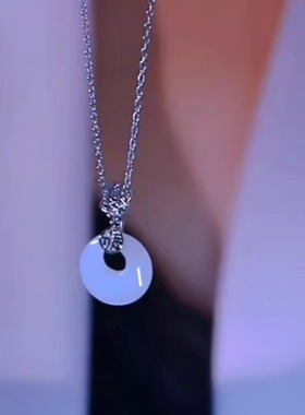 新中式福字国风平安扣钛钢项链女