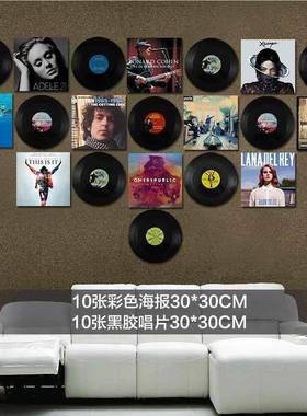 复古工业风黑胶唱片碟片模型道具墙饰壁饰酒吧创意怀旧装饰品摆件
