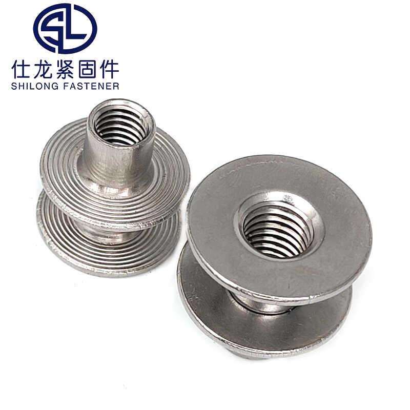 304不锈钢t型焊接螺母T帽圆螺母法兰/对接铁板台阶对锁链接螺母M6 - 图0