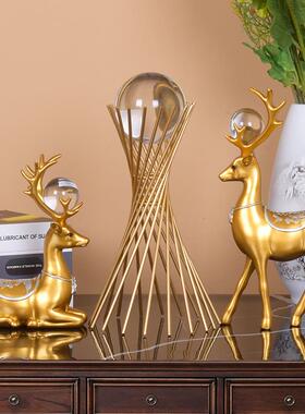 麋鹿招财摆件现代简约客厅工艺品装饰电视柜酒柜家居欧式玄关酒柜