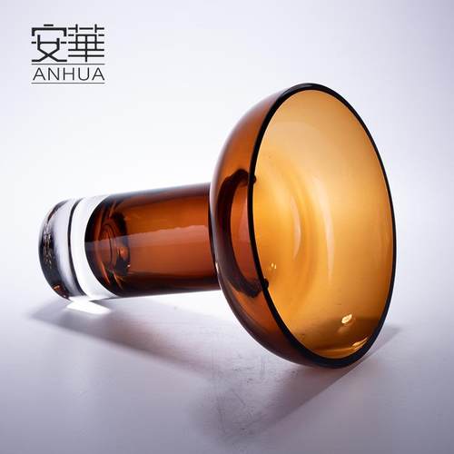 安华轻奢简约玻璃花瓶插花干花花器装饰品创意摆件工艺品 - 图2