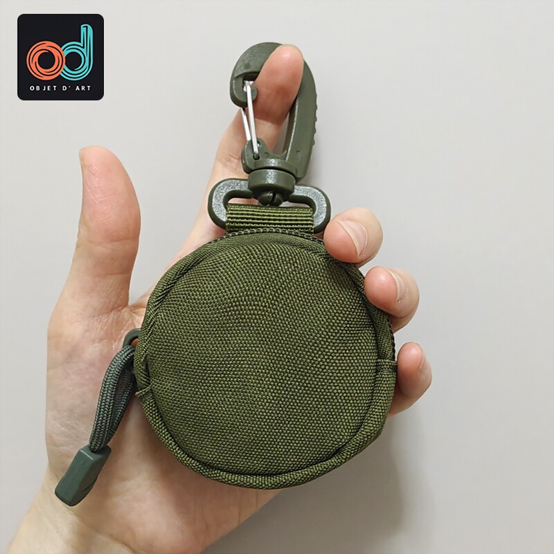 New mini earphone bag, outdoor coin small hanging bag, key small round bag, functional sports hanging buckle, wear-resistant small bag