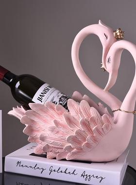 现代家居红酒架摆件客厅酒柜餐桌玄关装饰品酒托摆件乔迁新居礼物