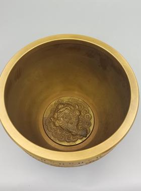 黄铜工艺品 仿古做旧年年有余浮雕鱼铜缸 家居装饰创意礼品