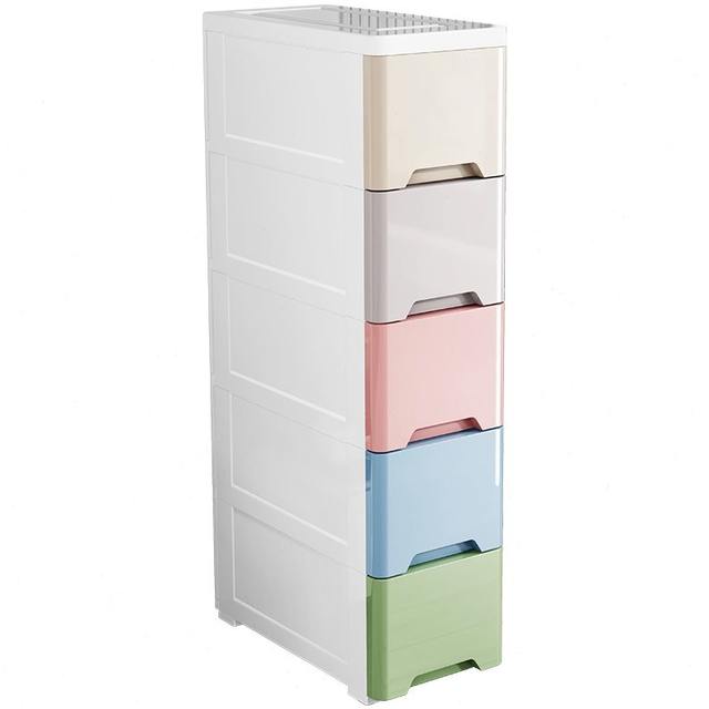 Kitchen storage rack width cm plastic thickened bathroom storage cabinet/cabinet clip joint storage cabinet drawer type narrow 1530