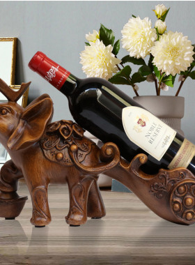 酒柜装饰品大象红酒架摆件客厅厨房橱窗实用摆设欧式结婚乔迁礼物
