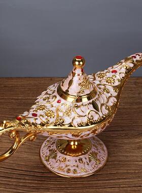 阿拉丁神灯摆件大号许愿灯金属家居酒柜装饰品乔迁礼物阿拉伯神灯
