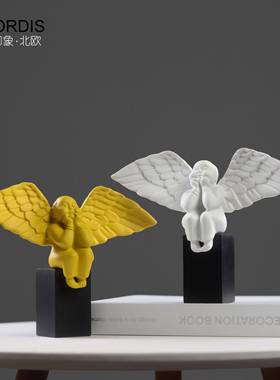 北欧现代创意天使雕塑小摆件客厅电视柜酒柜书房人物样板房装饰品