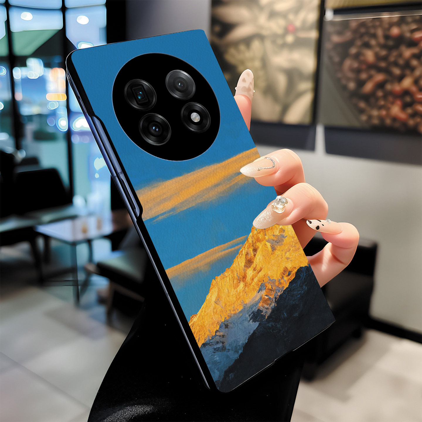 尾火虎适用oppofindn5手机壳折叠屏翻盖全包皮纹日照金山个性创意时尚商务潮男高级感艺术复古findn5保护套,淘宝优惠券,粉丝福利购,淘宝优惠卷