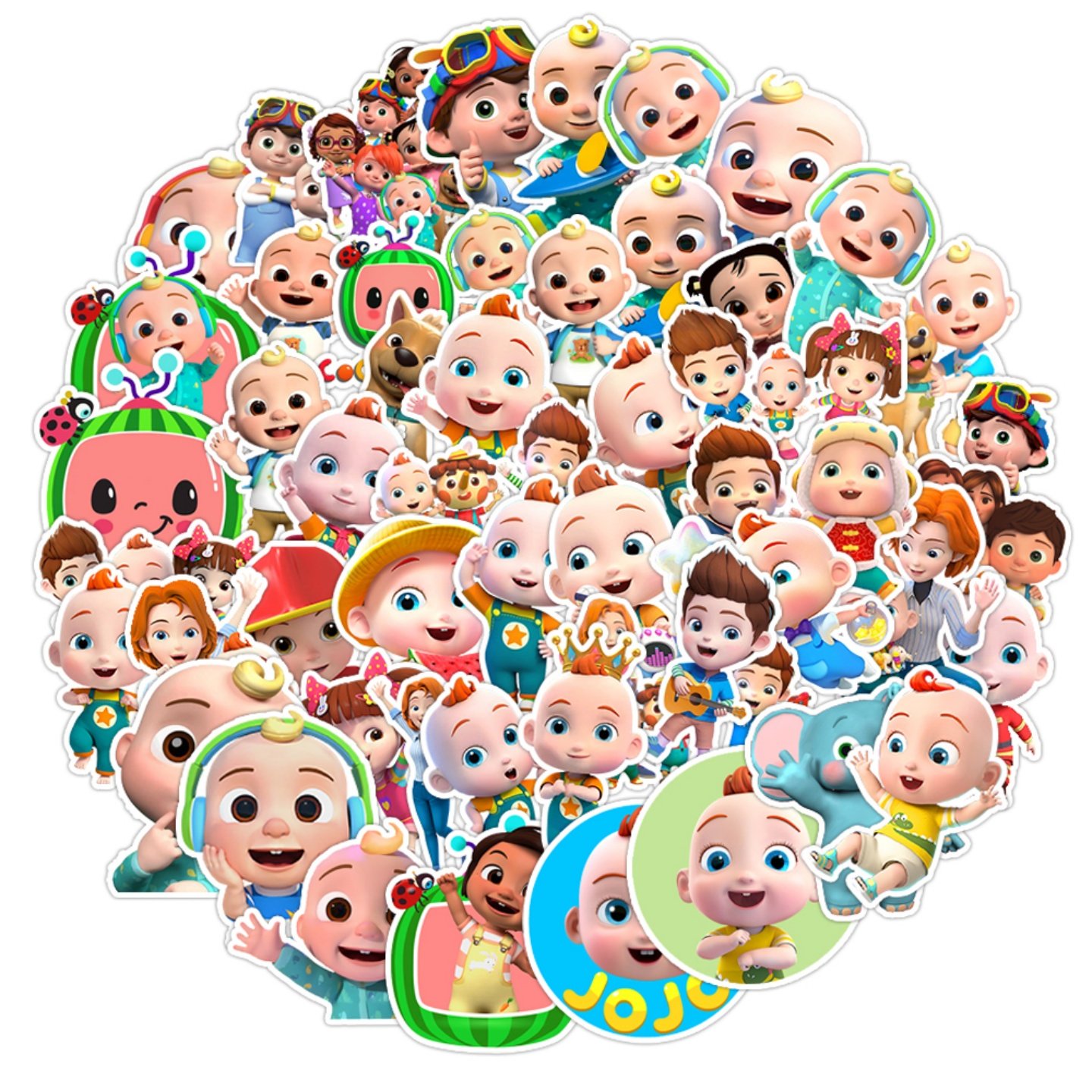 100张cocomelon jojo萌趣可爱小孩英语早教儿童奖励行李箱手机防水装饰贴纸涂鸦卡通平板滑板动漫iPad不留胶,淘宝优惠券,粉丝福利购,淘宝优惠卷