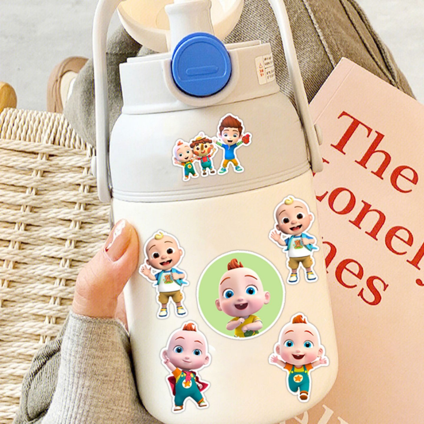 100张cocomelon jojo萌趣可爱小孩英语早教儿童奖励行李箱手机防水装饰贴纸涂鸦卡通平板滑板动漫iPad不留胶,淘宝优惠券,粉丝福利购,淘宝优惠卷