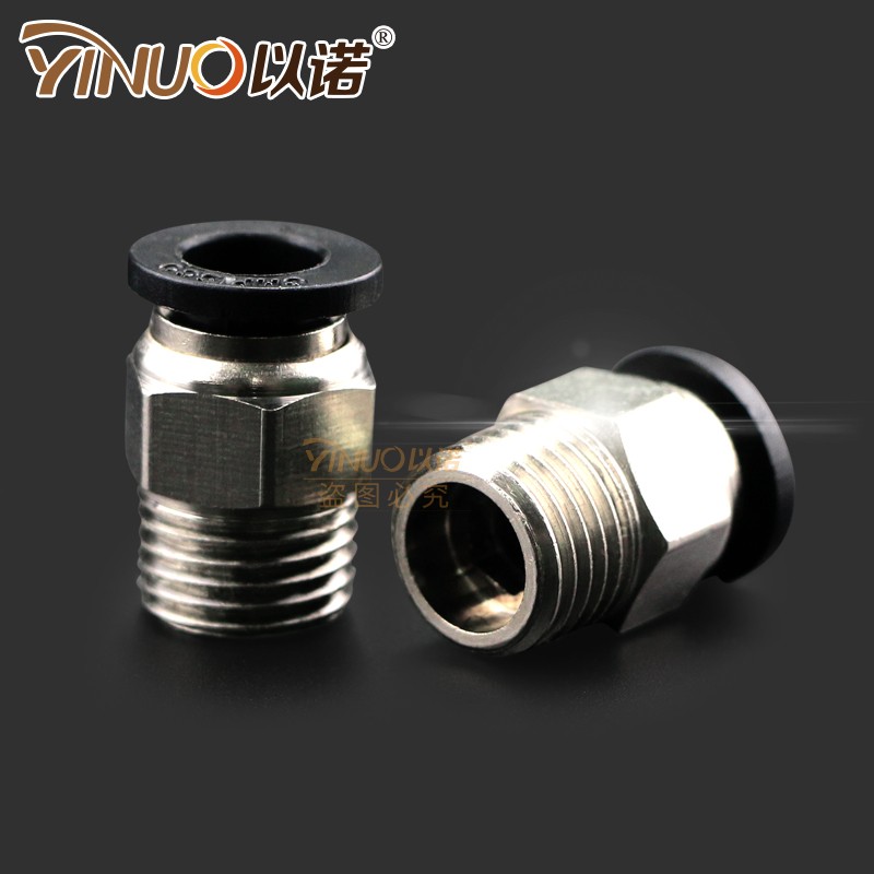 大螺纹外丝直通弯头3/4快插接头PC8-06/PC10-06/PL12-06PL16-06分 - 图0