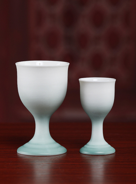 陶瓷高脚小酒杯财神爷上供供奉家用神像佛前财神供酒杯茶杯供水杯