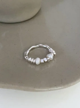 时级感锆石爱心结开口戒指小众个性设计食指戒轻奢手饰女