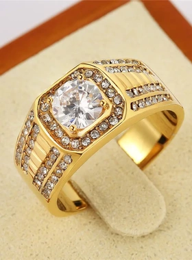 饰品 欧美时尚简约男女结婚钻戒婚礼戒指