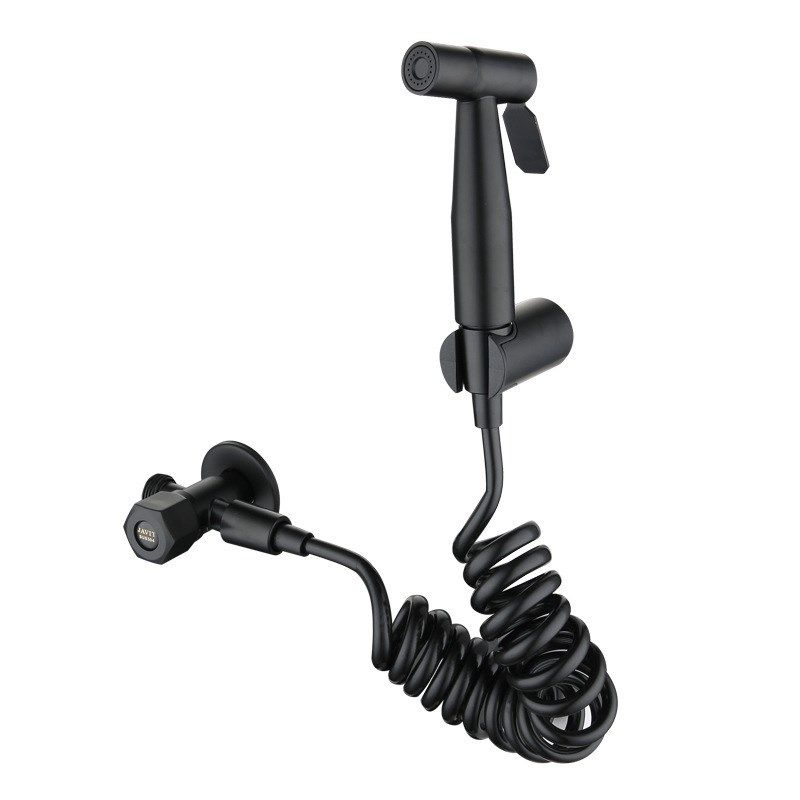 黑色SUS304不锈钢喷枪净身妇洗器增压喷头洁身免打孔马桶喷枪套装,淘宝优惠券,粉丝福利购,淘宝优惠卷