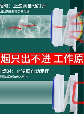 抽油烟机止逆阀厨房烟道专用排烟管卫生间单向止回阀防烟宝通用型