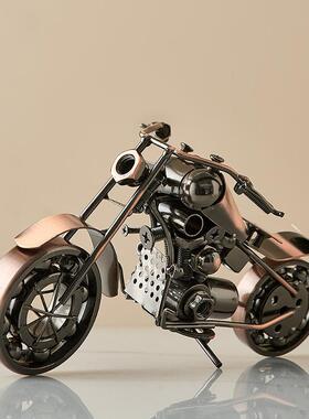 复古工业风铁艺汽车模型电视柜办公室桌面摆件男生男孩男朋友送礼