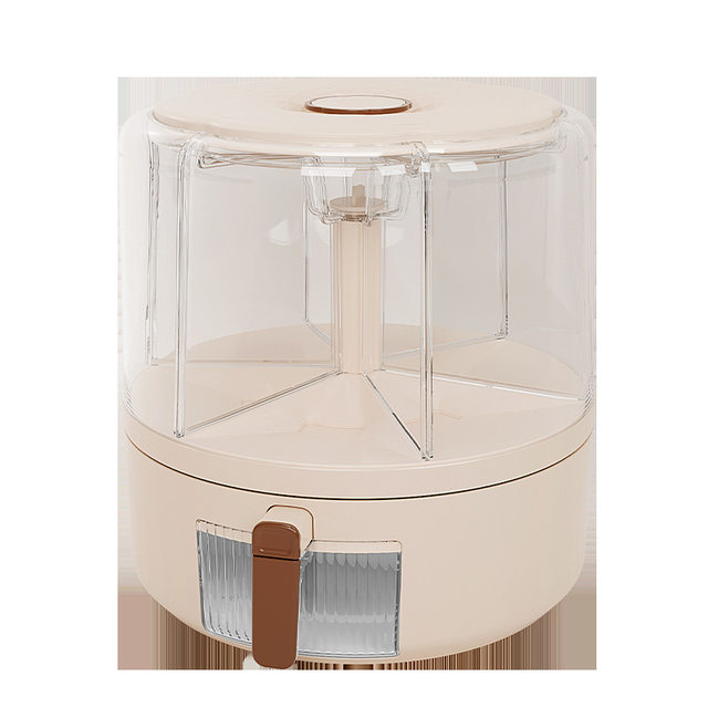 Grain storage box rotating household rice bucket insect-proof moisture-proof sealed rice box storage grain rice partition