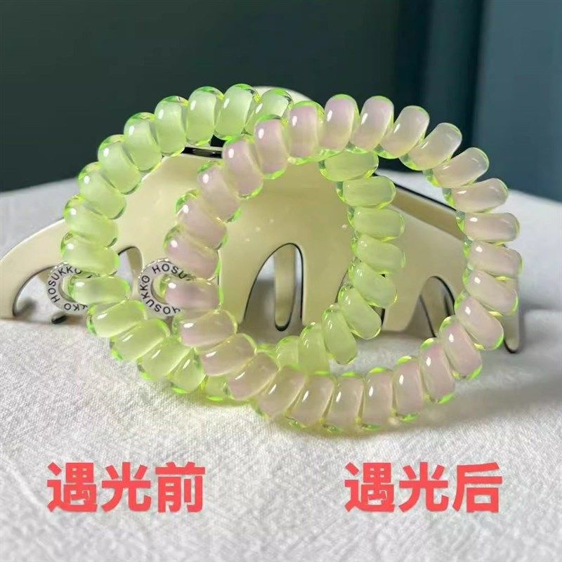 【变色】hosuk电话线发圈轻奢隐形发J饰女性时尚头绳无痕不伤发,淘宝优惠券,粉丝福利购,淘宝优惠卷