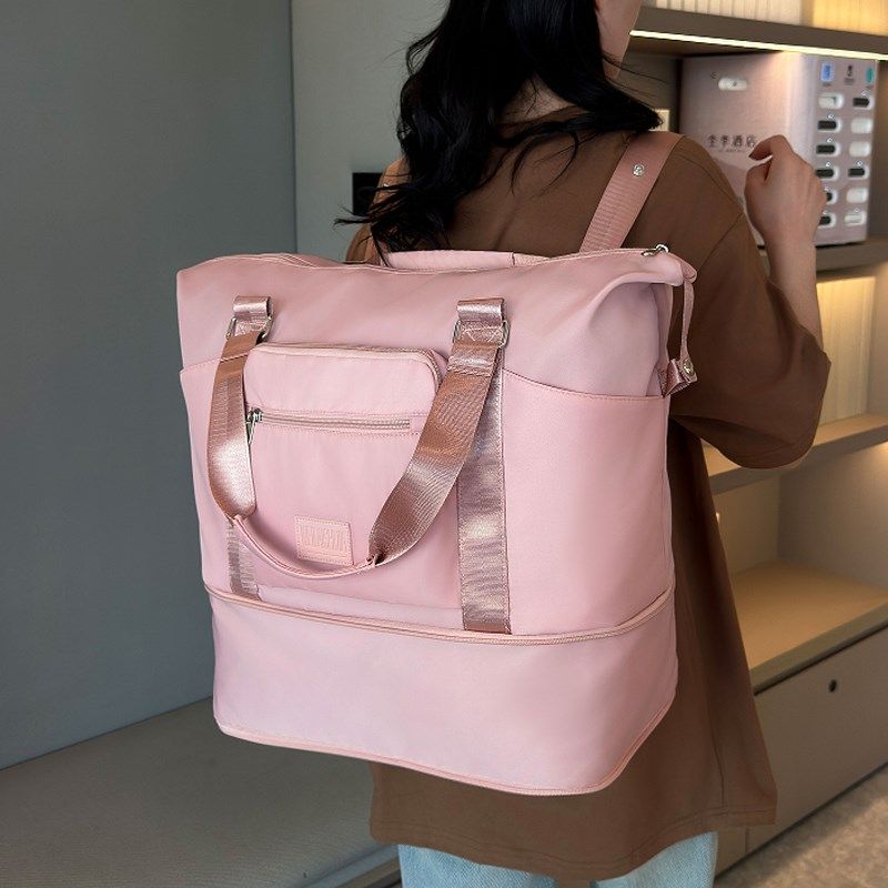 手提旅行包女双肩背o包大容量轻便待产收纳袋短途行李包可套拉杆,淘宝优惠券,粉丝福利购,淘宝优惠卷