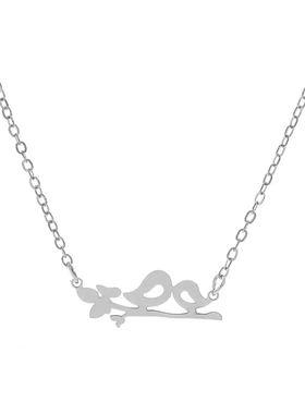 欧美ins不锈钢喜鹊项链 复古时尚创意设计喜结连理项链小鸟锁骨链