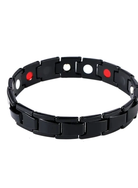 欧美wish热销可拆卸磁石手链个性霸气黑色磁性手镯男女通用