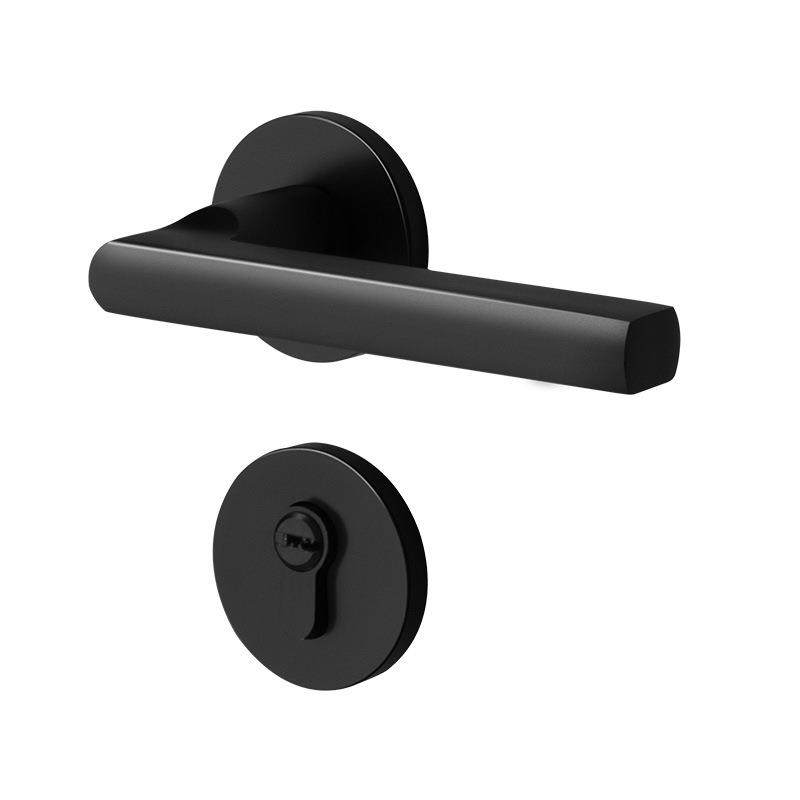 BAGB静音门锁室内卧室黑色实木门把手分体锁家用房门锁通用型锁具 - 图3