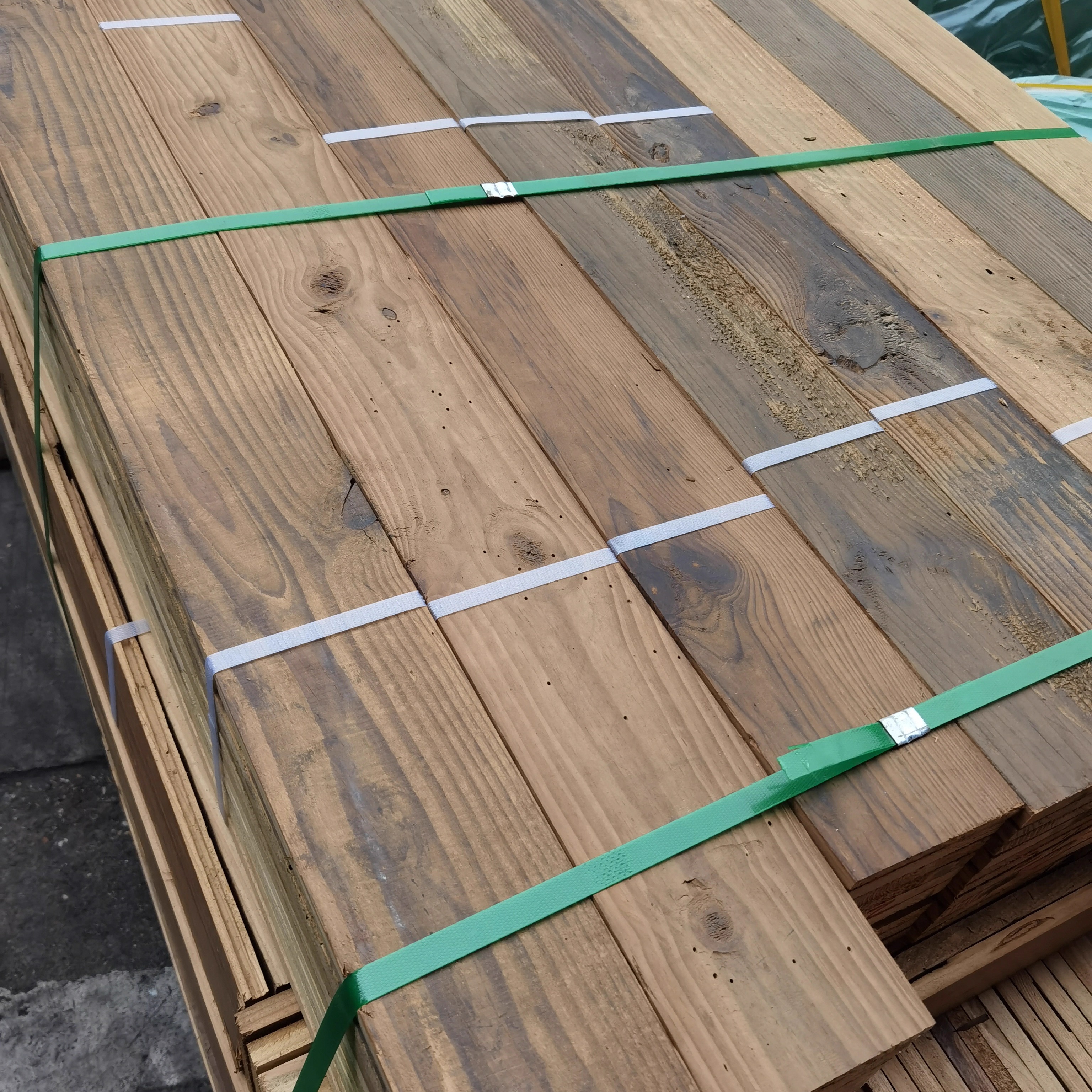 老木板旧木板原木色墙板背景室内装饰古怀旧地板 - 图1