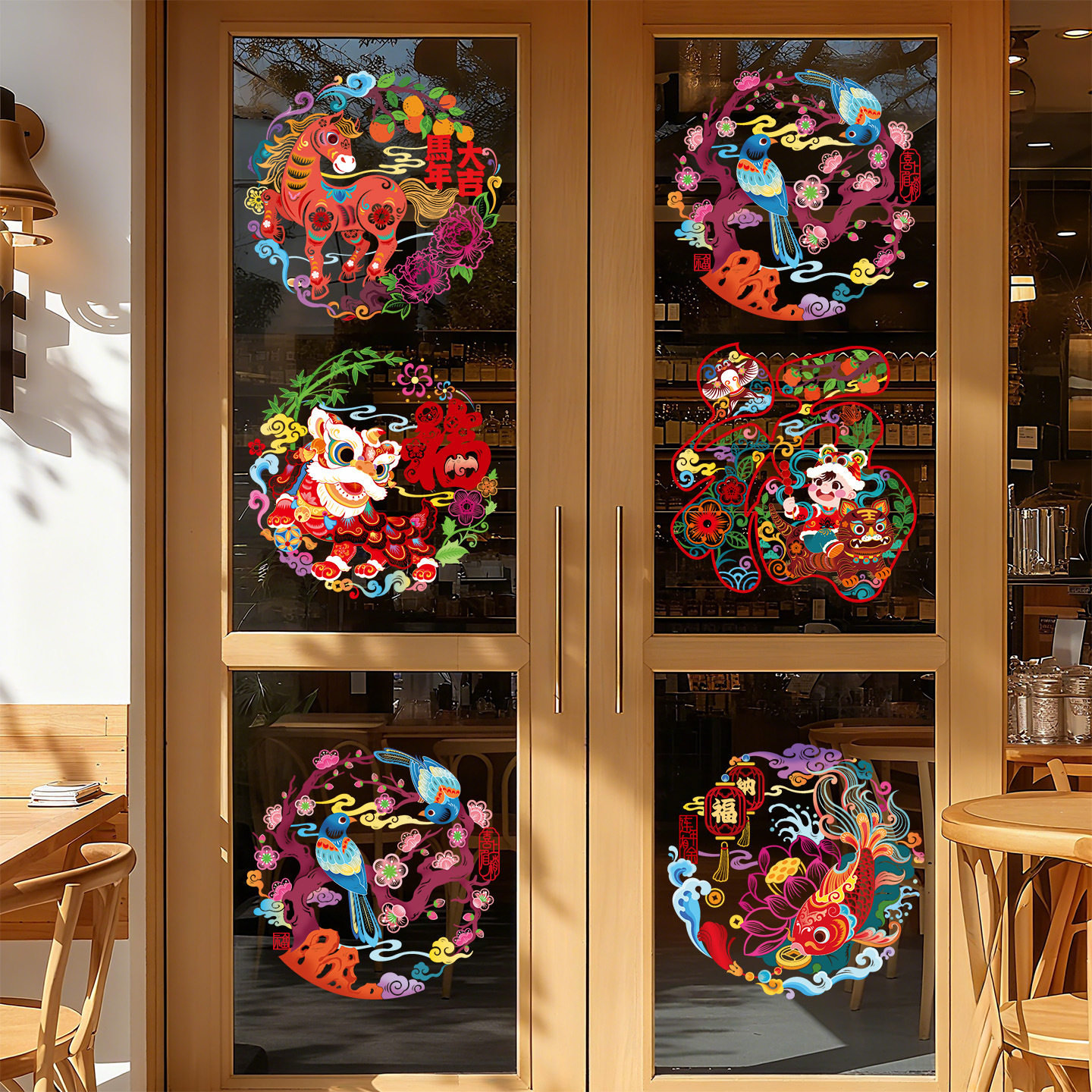 2026新款马年窗花静电贴过新年生肖福字玻璃贴纸春节年画剪纸装饰,淘宝优惠券,粉丝福利购,淘宝优惠卷