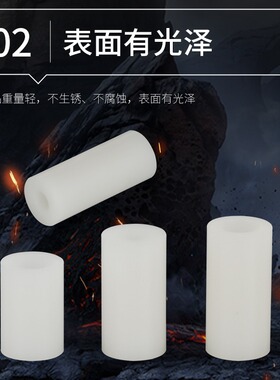 ABS绝缘隔离柱M4螺丝加厚尼龙垫片圆形直通柱塑料垫圈套管