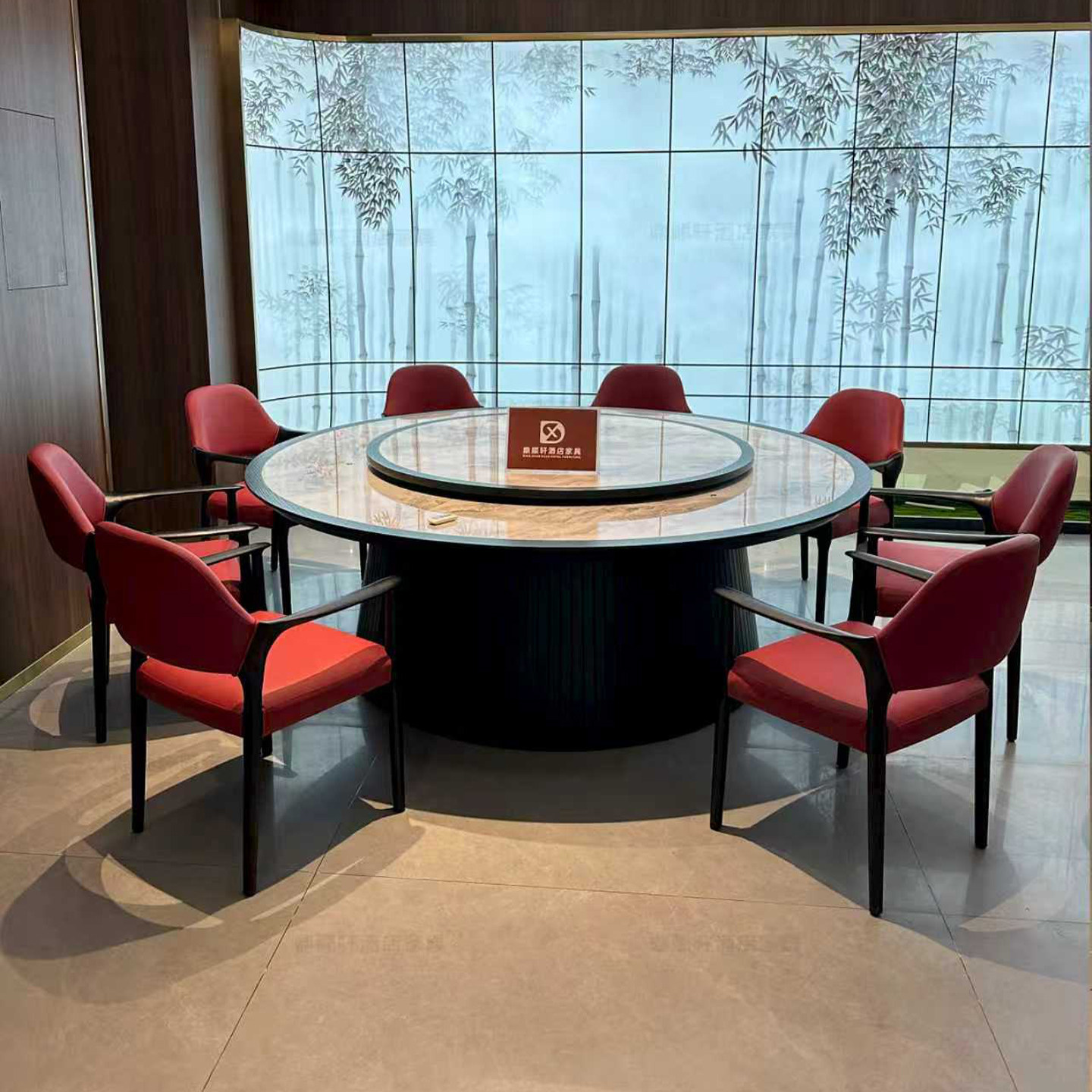 新中式电动餐桌酒店大圆桌实木岩板火锅桌子饭店会所包厢20人饭桌,淘宝优惠券,粉丝福利购,淘宝优惠卷