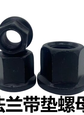 法兰带垫螺帽六角带垫螺母M8M10M12M16M18M20M24-M36模具压板螺母