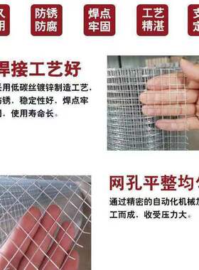 铁丝网围栏镀锌网网格片养殖网防鼠钢丝防护栏网养鸡网家用围墙网