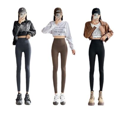 高腰显瘦鲨鱼裤加绒加厚外穿无尴尬线秋冬收腹提臀芭比裤打底裤sy