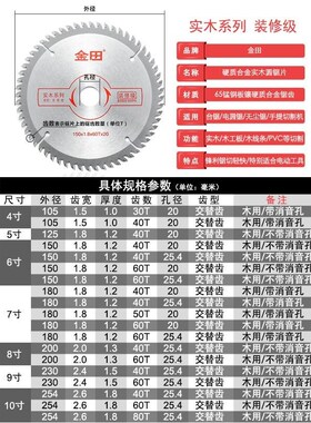 锯片介碟木工装修7寸电锯高速切槽工具10寸圆锯片5寸切割片高速钢