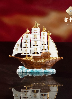 吉中吉·铜 x 妈祖文创《一帆风顺》桌面铜摆件家居装饰文创摆件