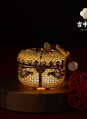 吉中吉·铜《事事如意》桌面摆件新中式入户玄关客厅置物架装饰品