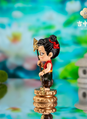吉中吉·铜《哪吒-稚勇天成》新中式入户玄关客厅置物架装饰品