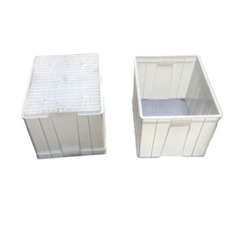 600*500*300长方形带盖物流箱 pp塑料收纳箱 白色塑料箱 熟胶箱 - 图3